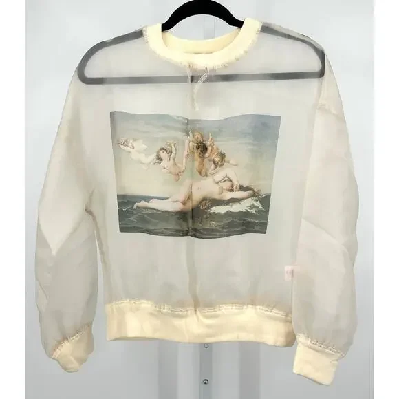 Selkie Ghosted Sweater in Oatmilk Small - Picture 6 of 13